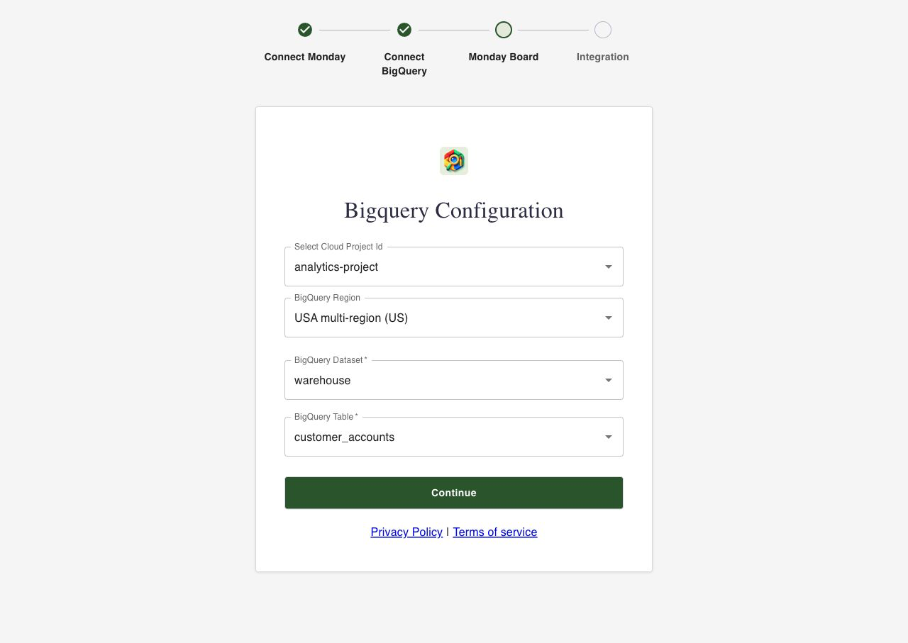 BoardSync BigQuery source table selector