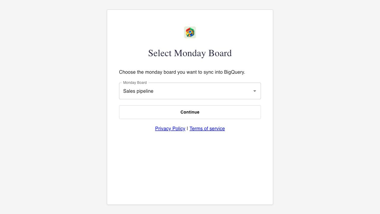 BoardSync monday.com board selector